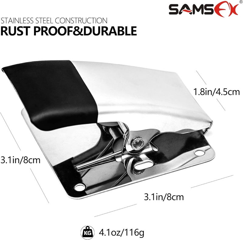 SAMSFX Fish Cleaning Board Tools Fillet Clamp w/Screws Deep-Jaw Fish Tail Clip Board for Scaling Table Bait (Fish Clamps with Black Grip) - Image 2